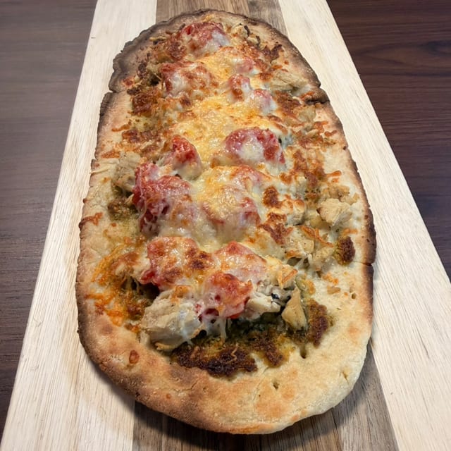 Pesto Chicken Flatbread.
